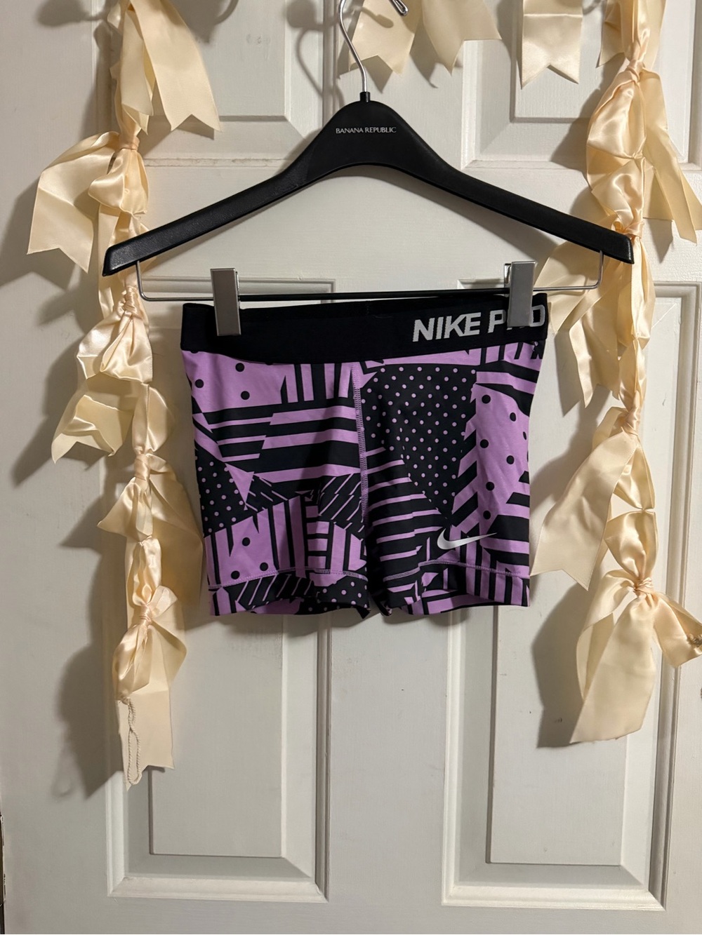 Nike Purple & Black Geometric Compression Shorts